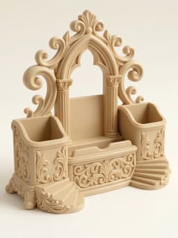 Gothic Cathedral Desk Organizer & Phone Dock 3d model