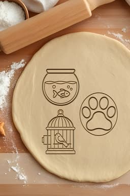Pet Set Cookie Cutter, Biscuit Cutter 3d model