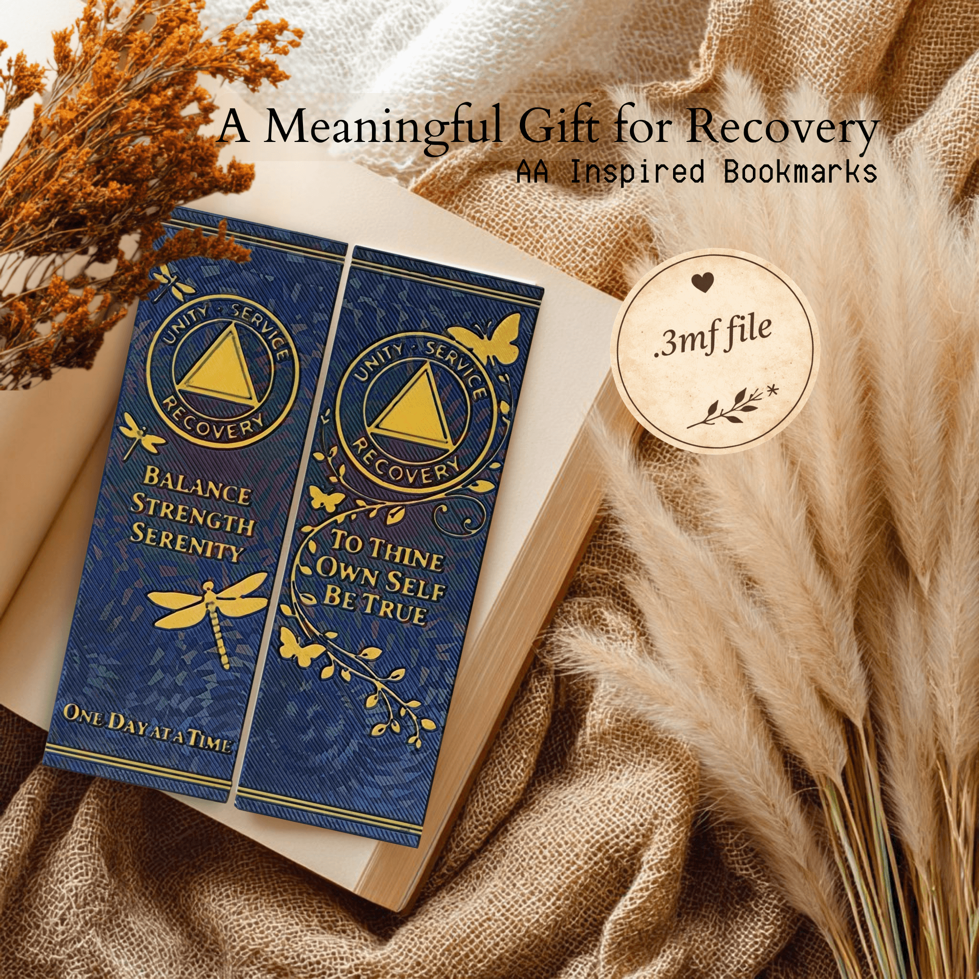 AA Recovery Bookmark - Alcoholics Anonymous 3d model