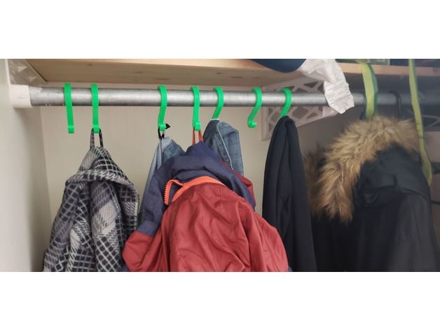 Coat hook For Pole/rod 3d model