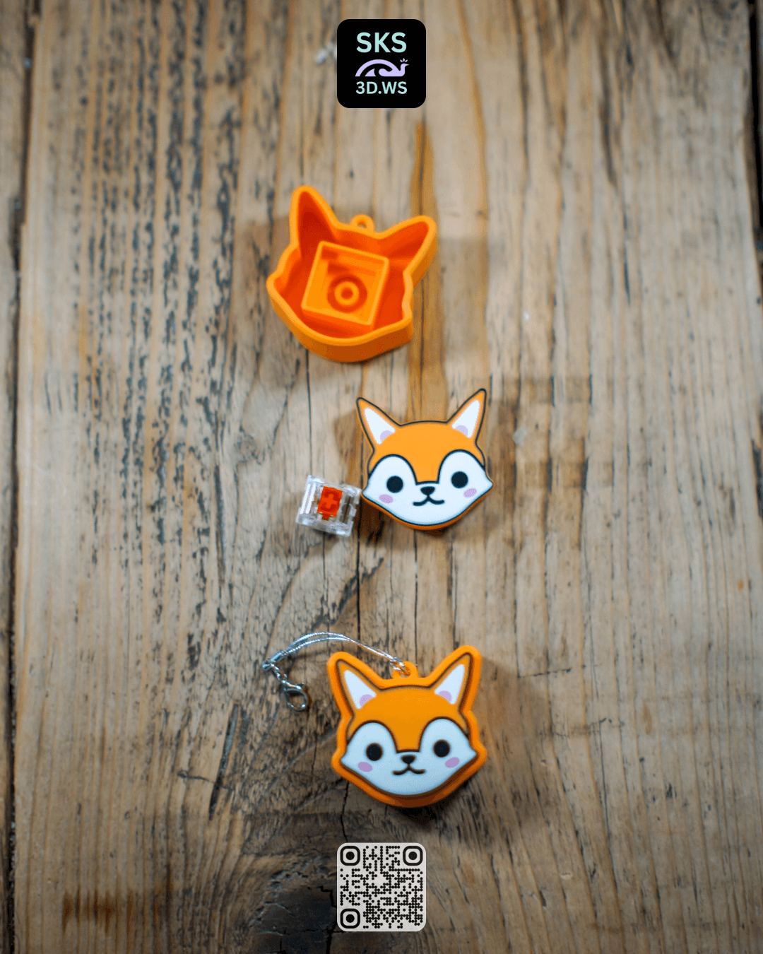 Fox Keycap clicker 3d model