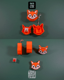 Fox Keycap clicker 3d model
