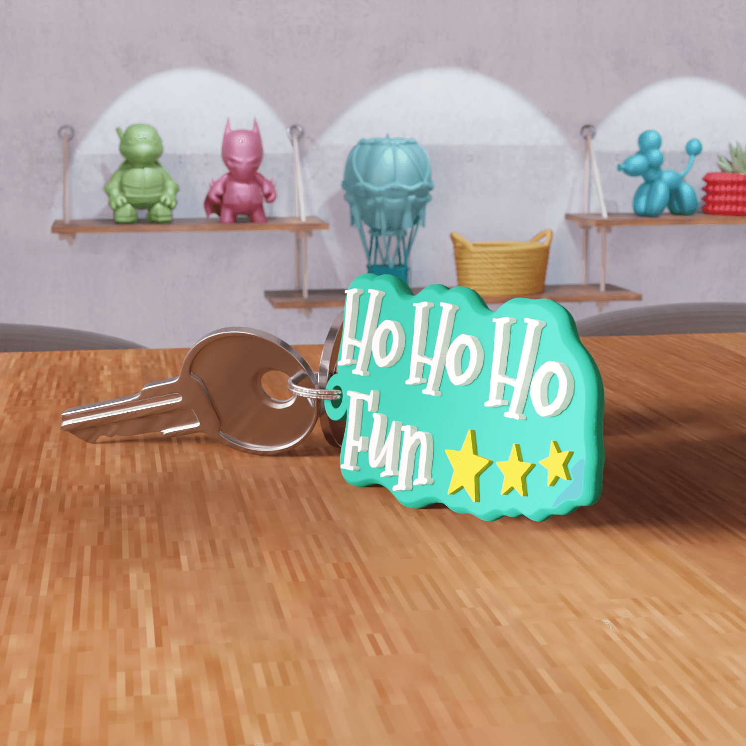 Ho Ho Ho Fun Christmas Keychain 3d model