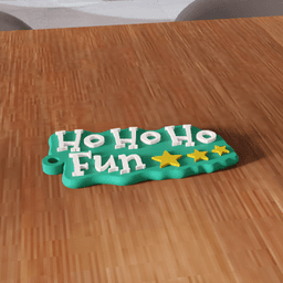 Ho Ho Ho Fun Christmas Keychain 3d model