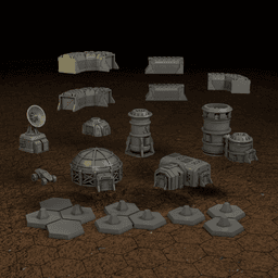 Moon Base for American Mecha 3d model