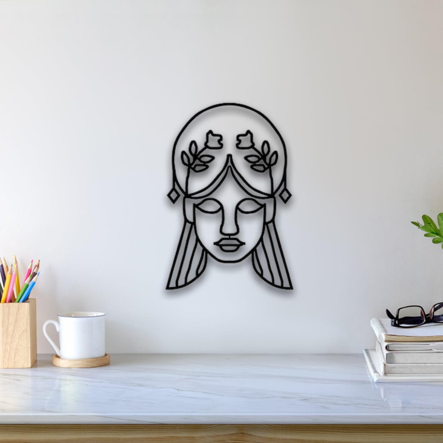 Woman Face Wall Art 3d model