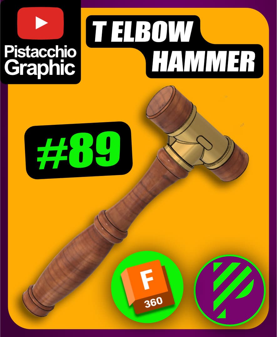 T Elbow Hammer + Technical Drawing E-Book 3d model