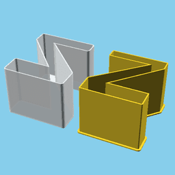 LATIN SMALL LETTER Z, nestable box (v1) 3d model