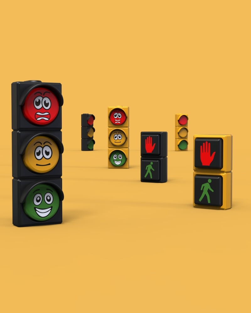 Traffic Lights Fidget Clicker - Keychain 3d model