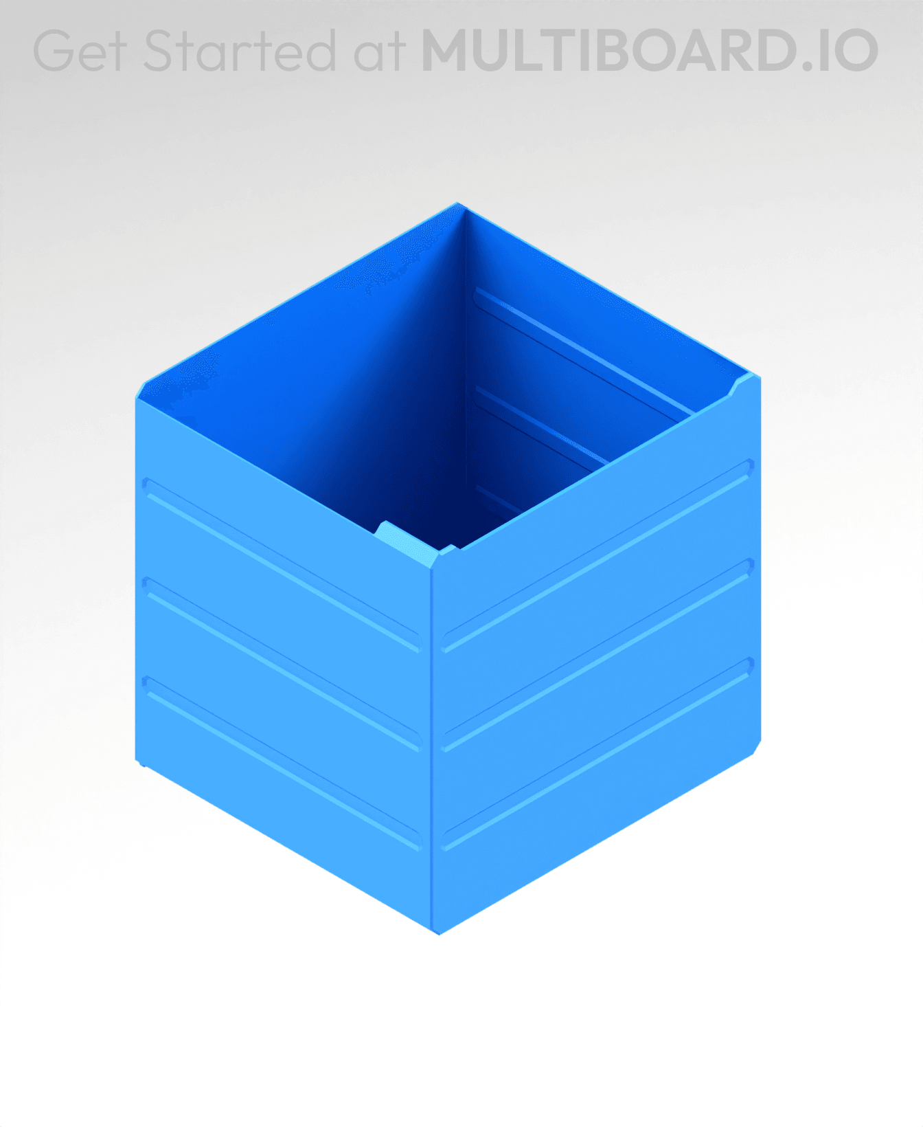 4x4x3.5 LU - Labelled - MultiBin Simple Drawer 3d model