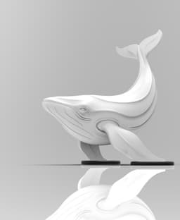 Humpback Whale Floating Minimalist Sculpture 3d model