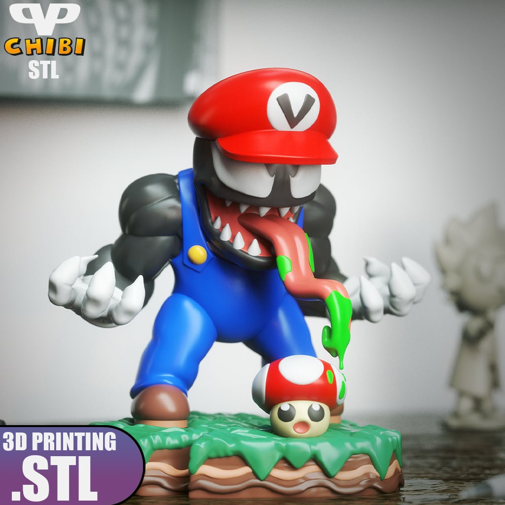 VenoMario Chibi STL for 3D Printing ChibiSTL 3DXM 3d model