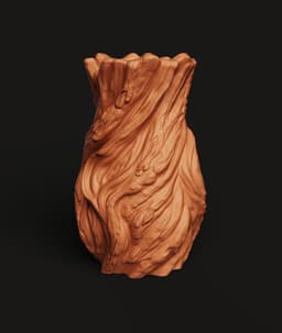 Twisted Wood Vase STL | Nature Texture 3D Print | Rustic Home Decor 3d model