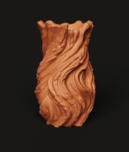 Twisted Wood Vase STL | Nature Texture 3D Print | Rustic Home Decor 3d model
