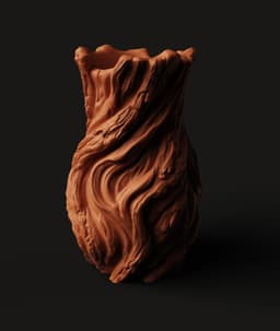 Twisted Wood Vase STL | Nature Texture 3D Print | Rustic Home Decor 3d model