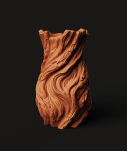 Twisted Wood Vase STL | Nature Texture 3D Print | Rustic Home Decor 3d model