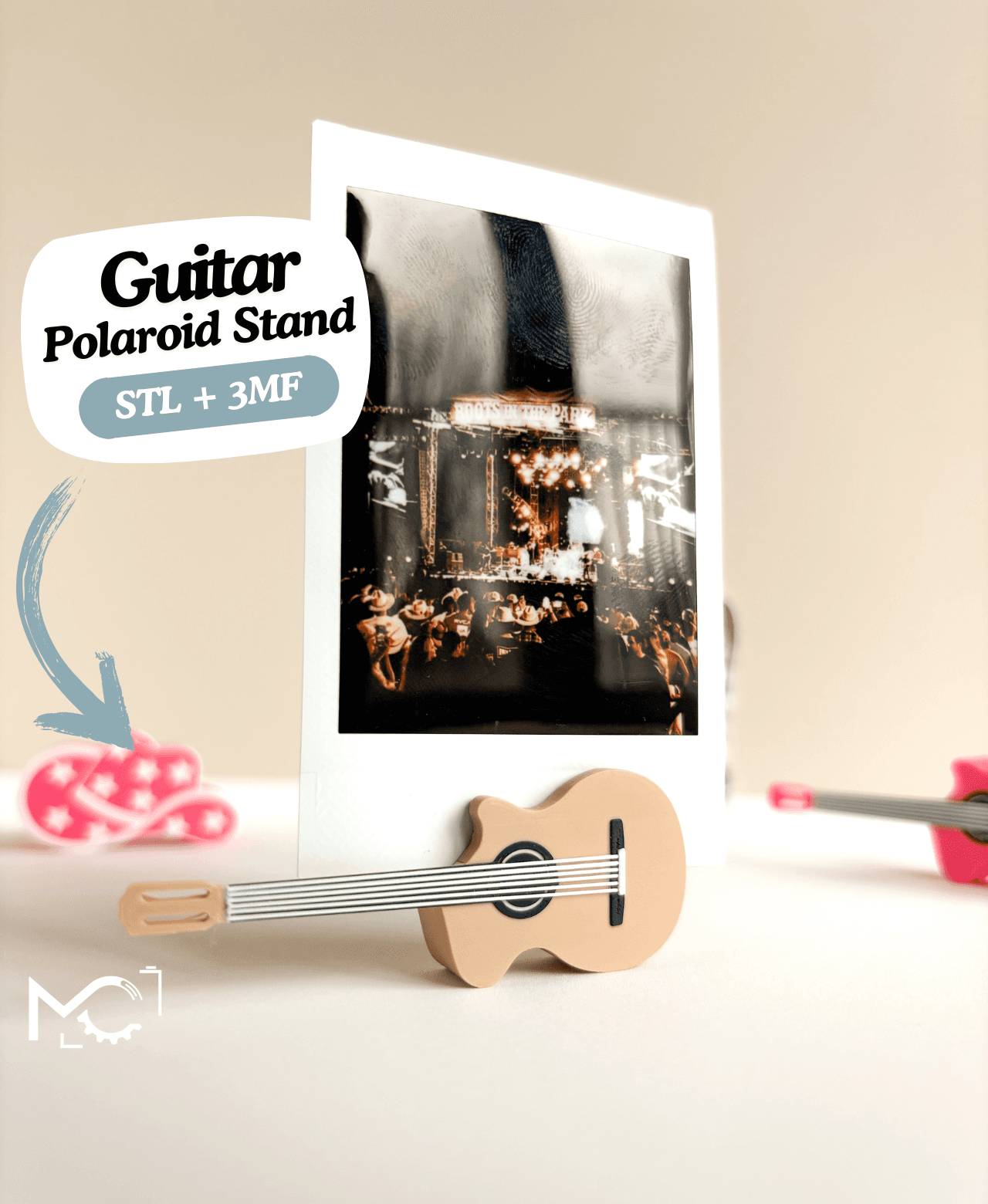GuitarPolaroidStand 3d model