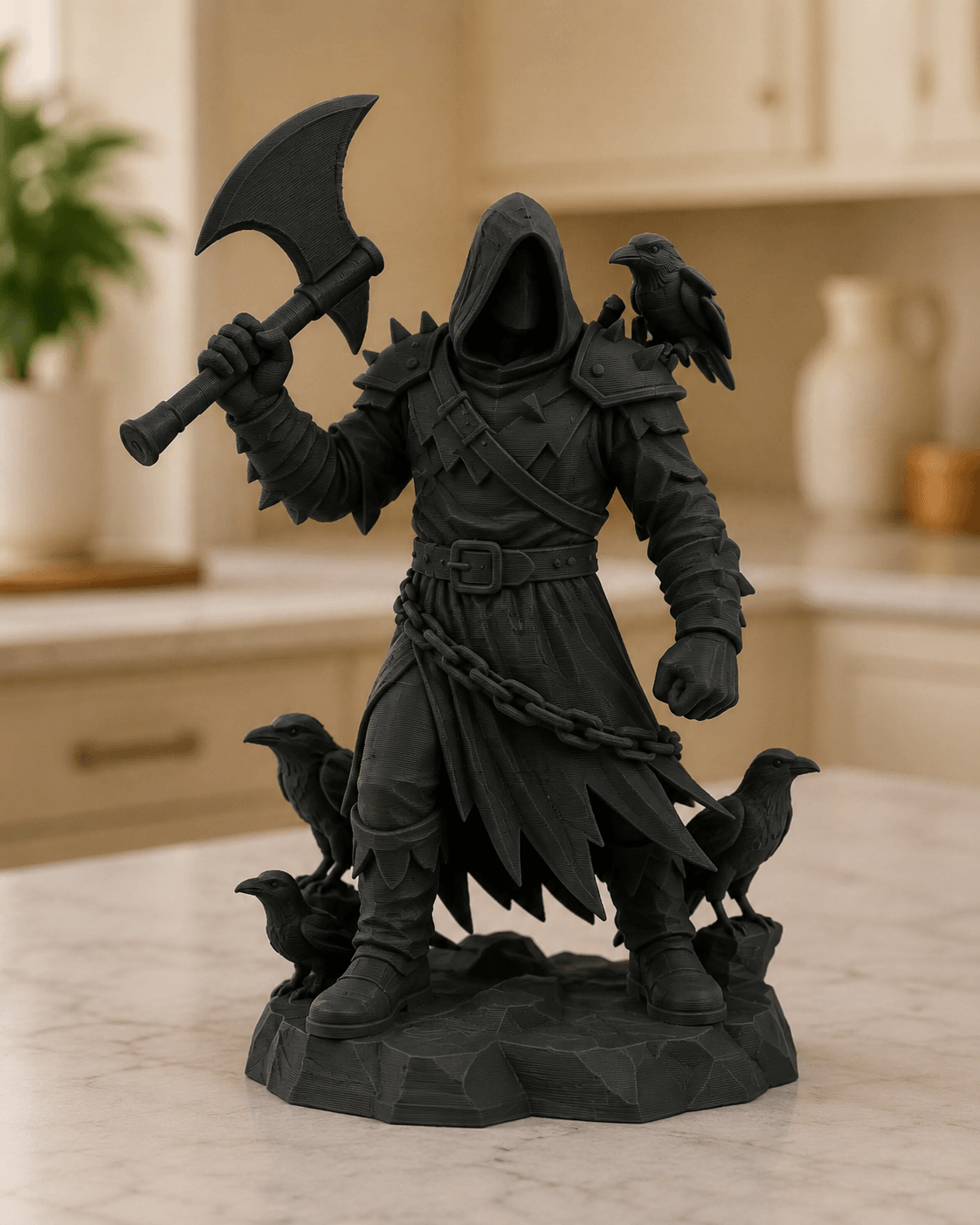 Hooded Executioner with Ravens STL 3d model