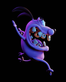 personaje cartoon perro cobarde 3d model