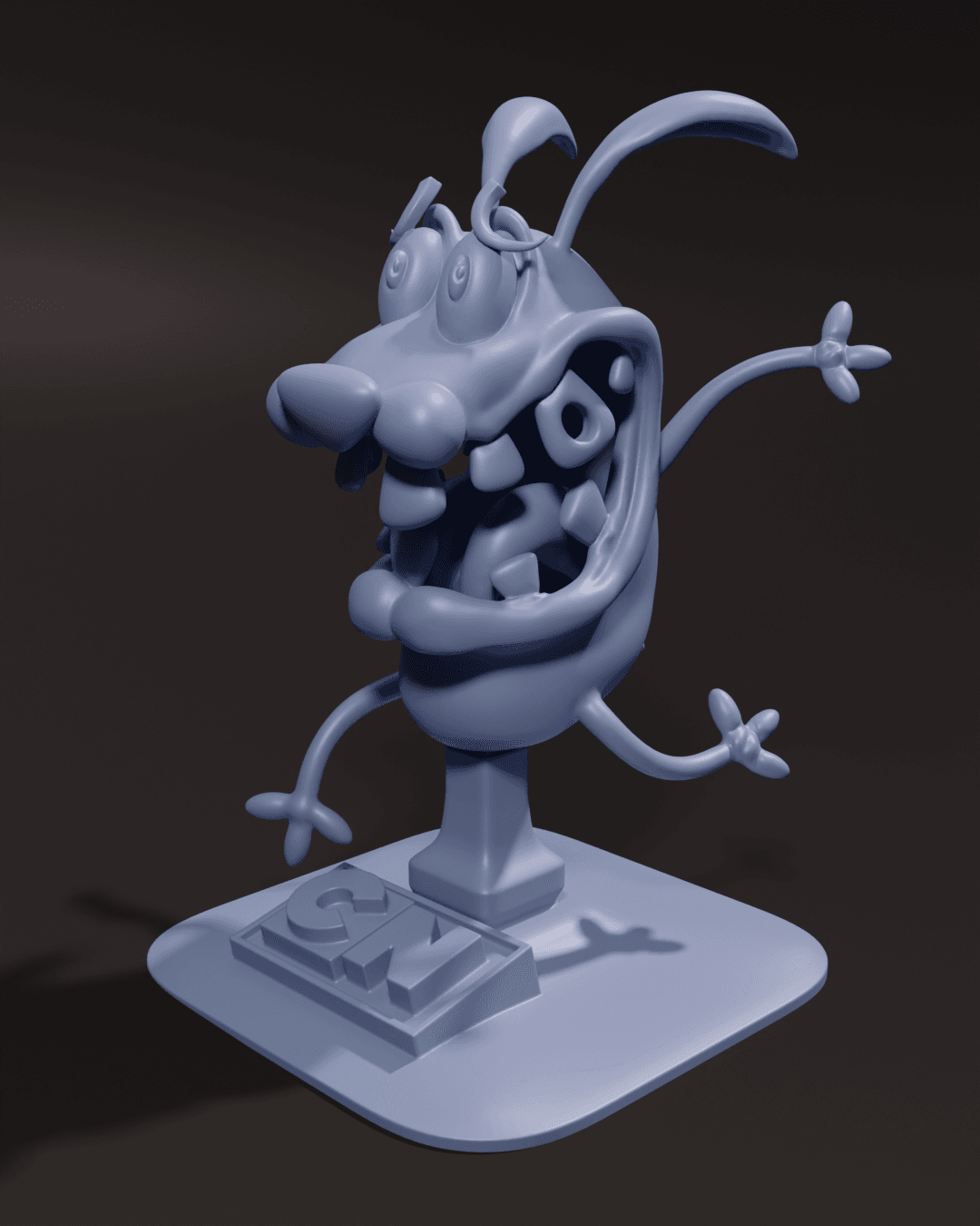 personaje cartoon perro cobarde 3d model