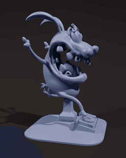 personaje cartoon perro cobarde 3d model