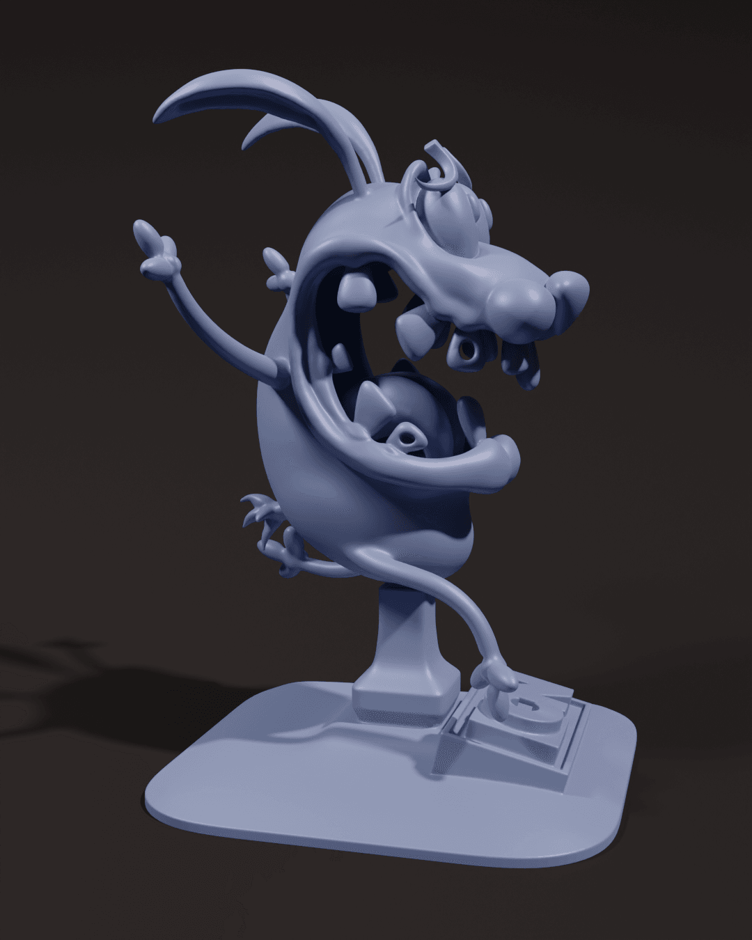 personaje cartoon perro cobarde 3d model