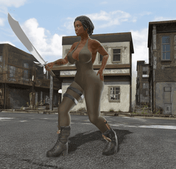 Post Apocalypse Sword Fighter v2 3d model