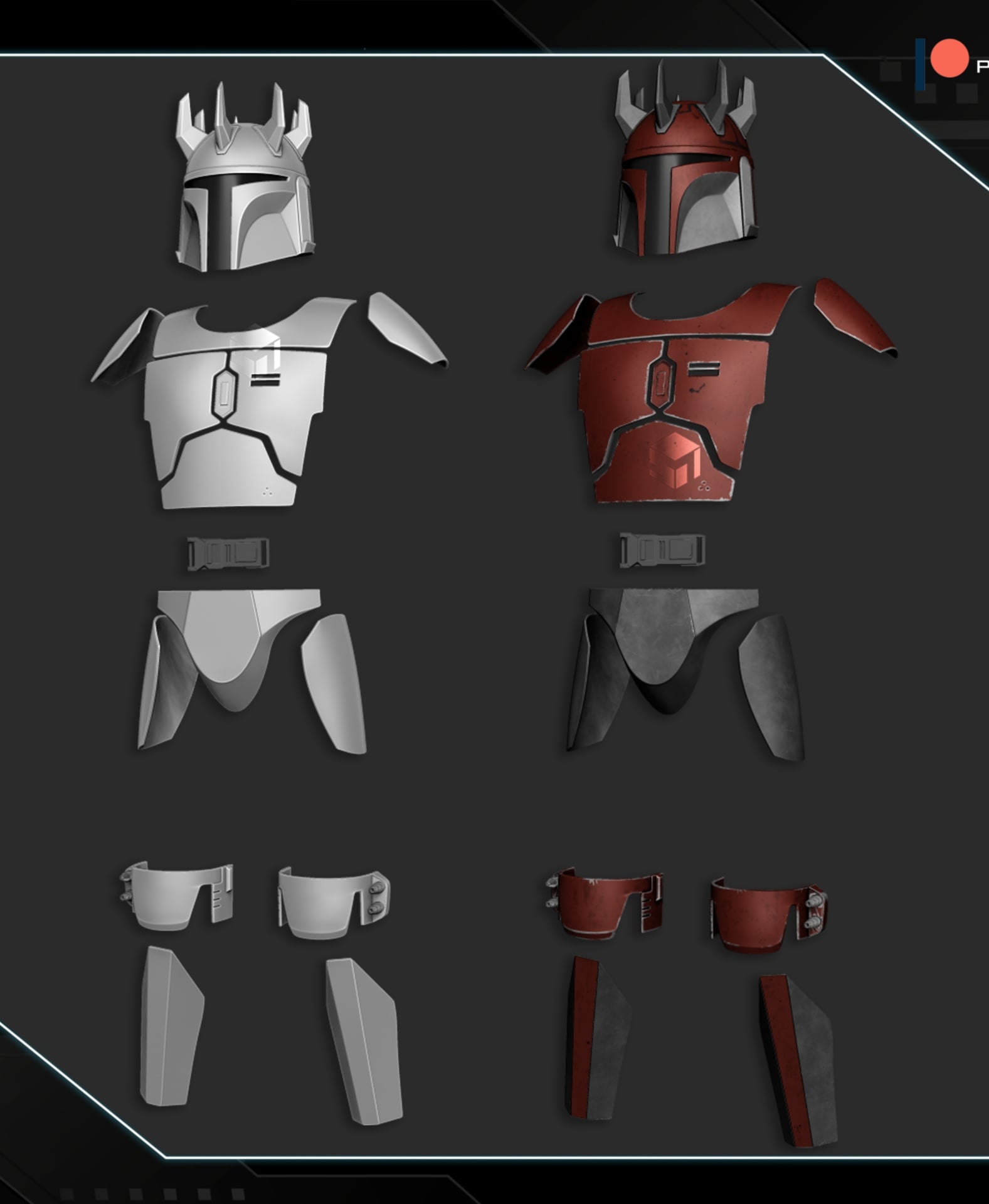 Mandalorian Supercommando armor parts 3d model
