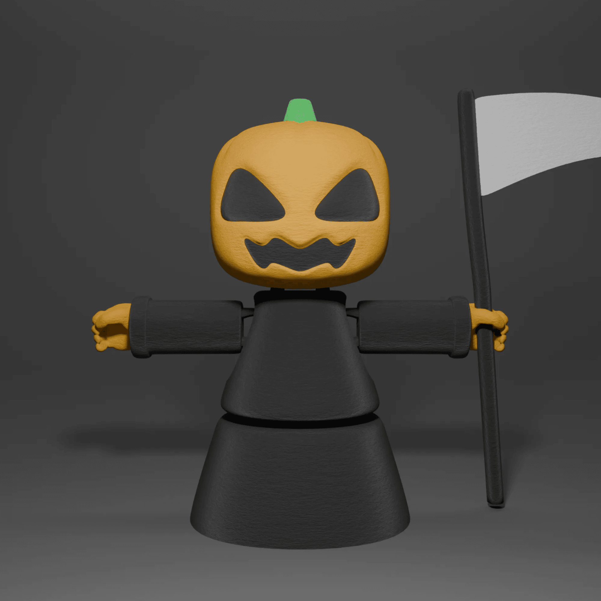 3D Printable Pumpkin Grim Reaper 3d model