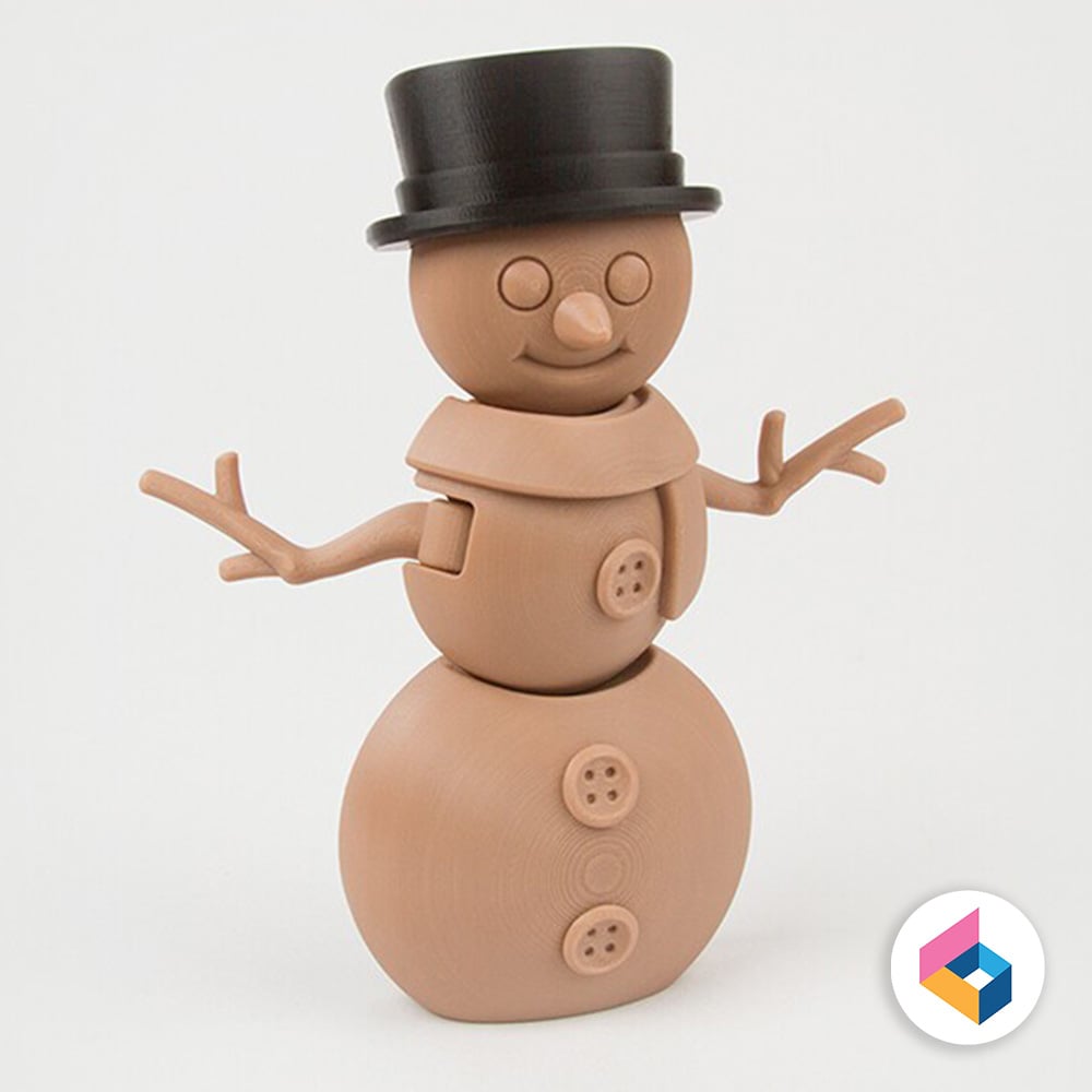 Gingerbread 3-Stacked Snowman 3d model