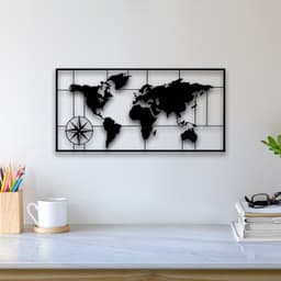 World Map Wall Art 3d model
