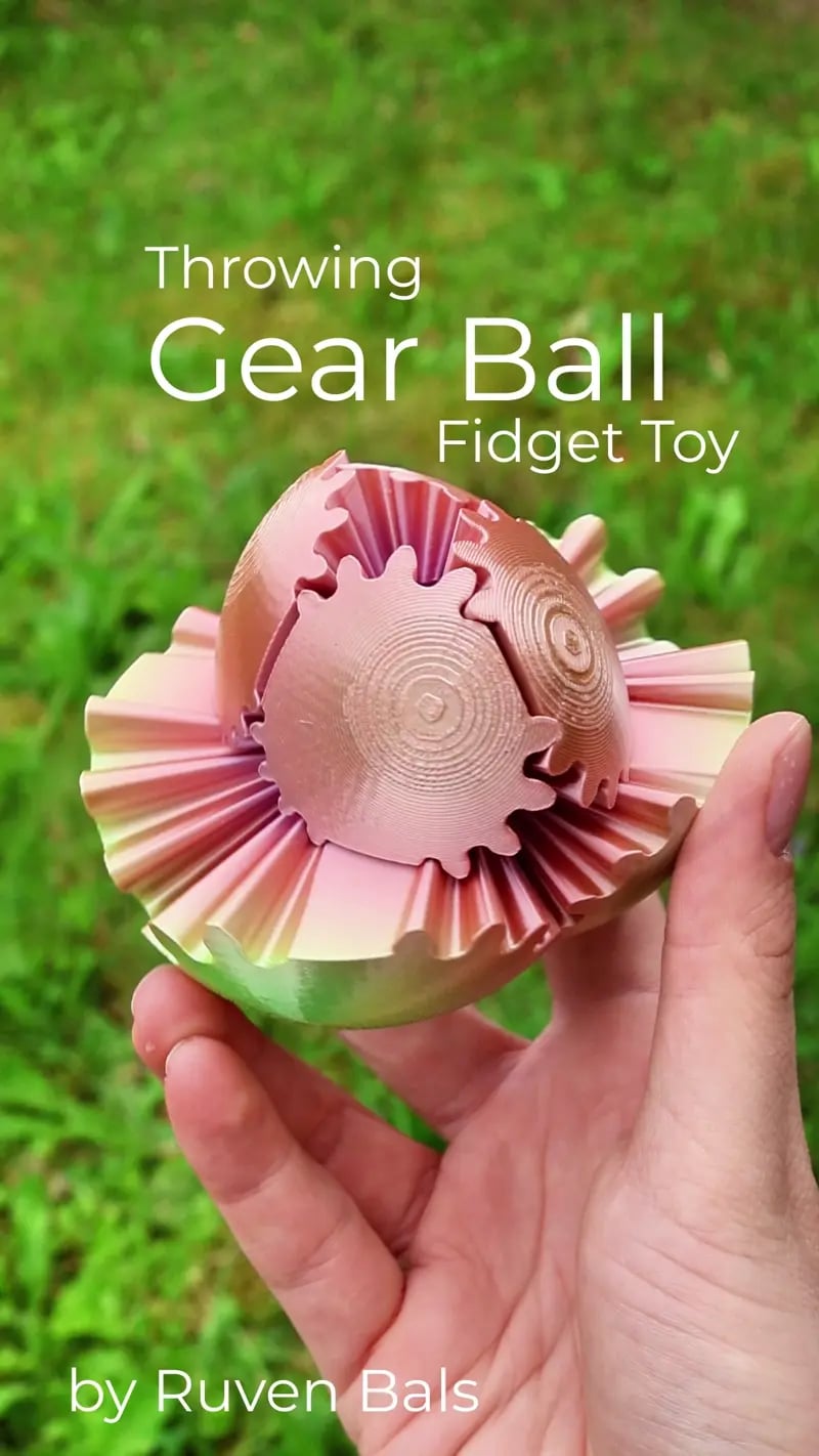 Throw Gear Ball Fidget Toy 3d model