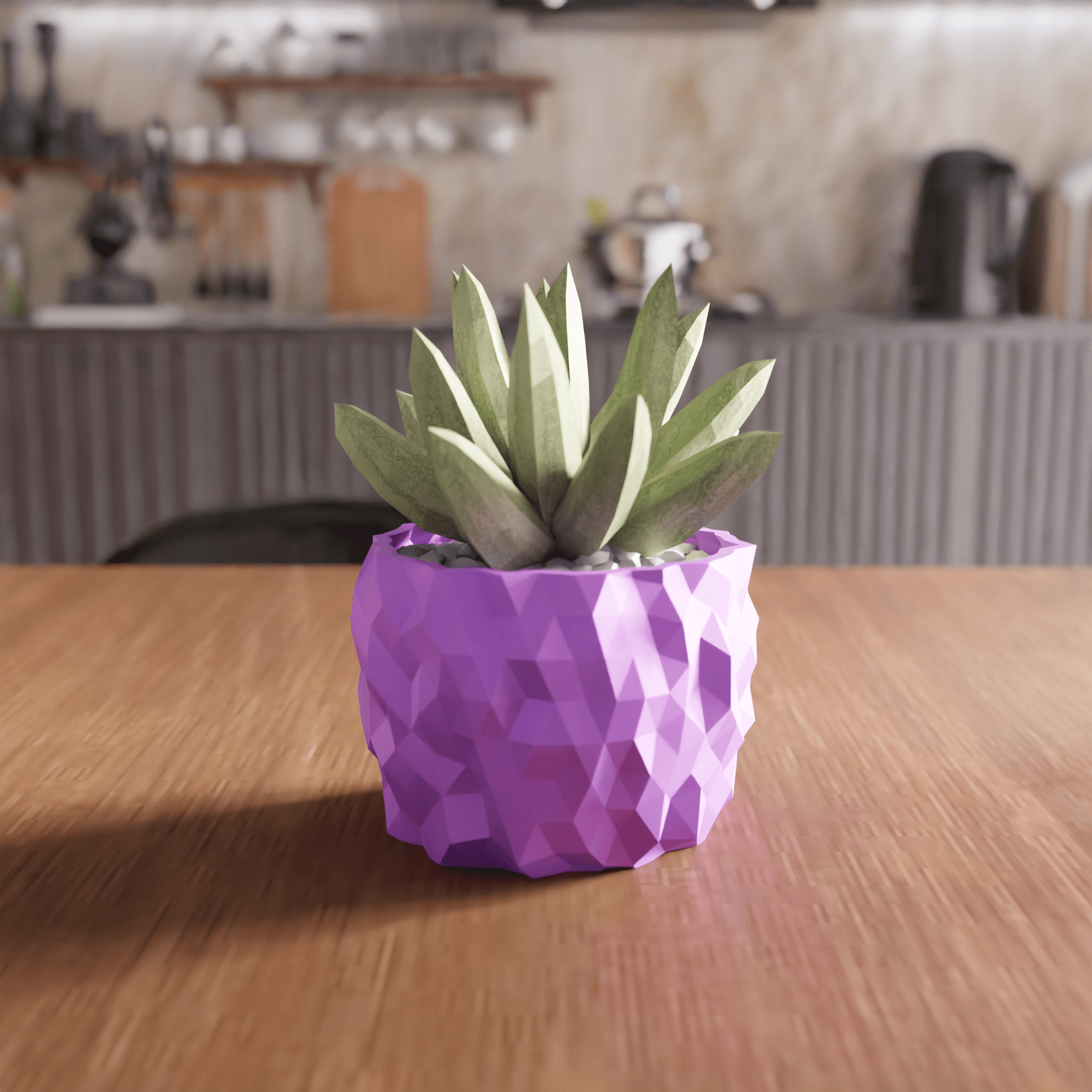 Geometric Low-Poly Crystal Texture Planter 3d model