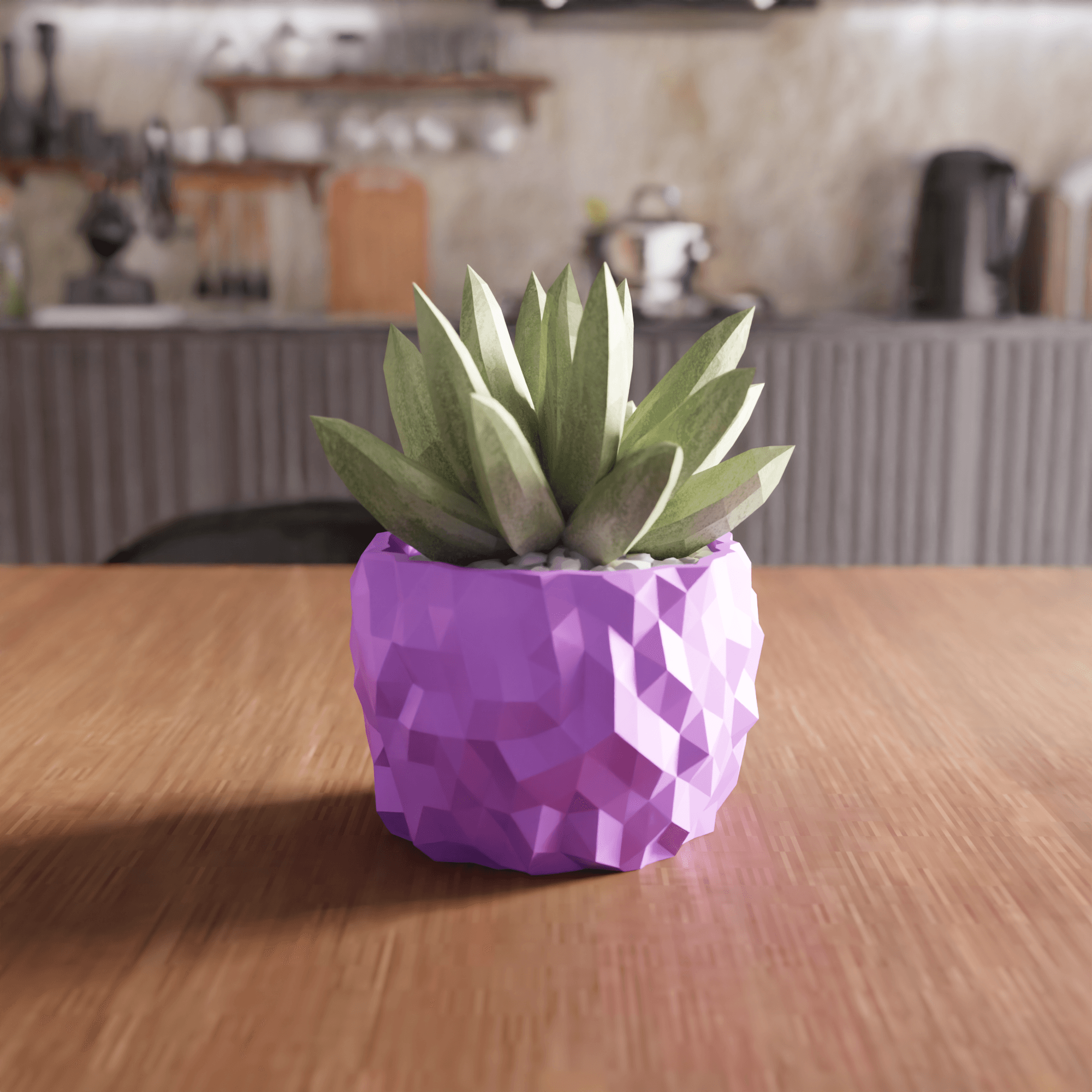 Geometric Low-Poly Crystal Texture Planter 3d model