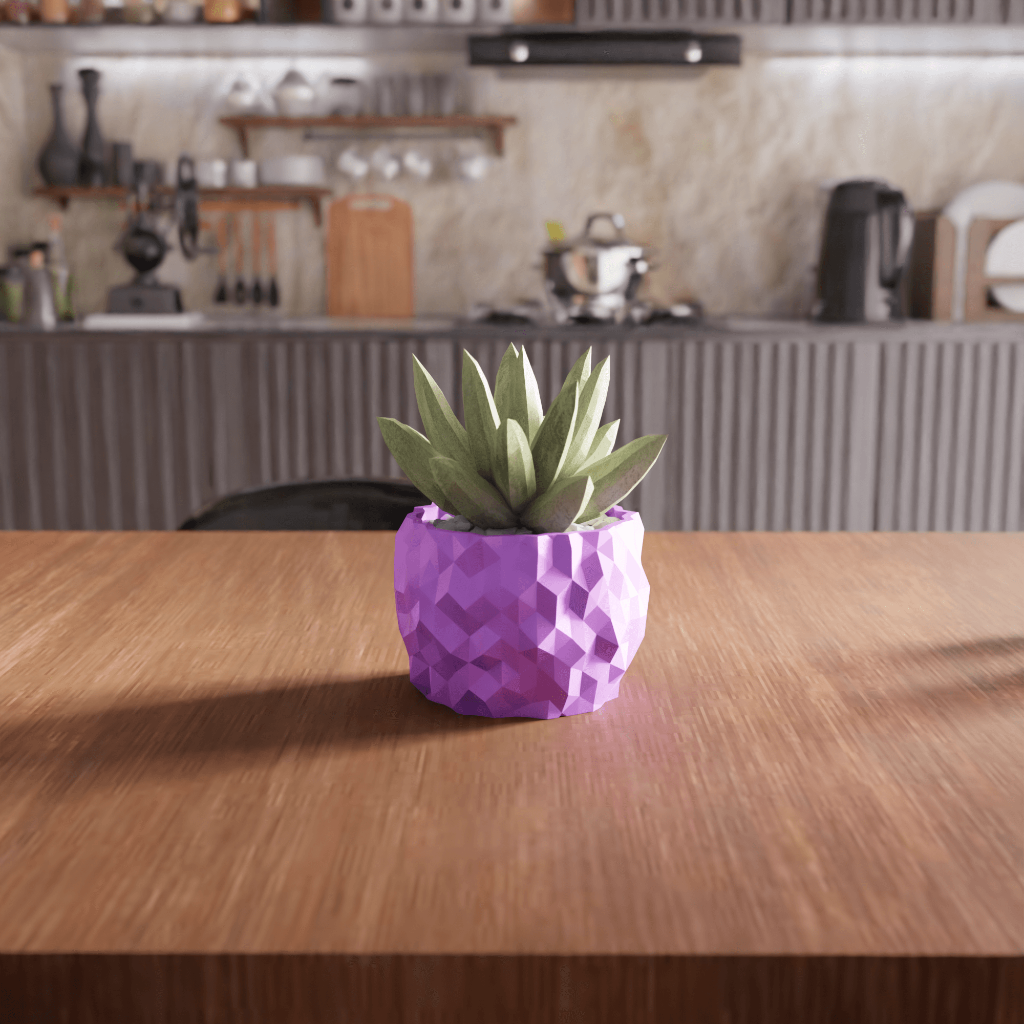 Geometric Low-Poly Crystal Texture Planter 3d model