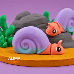 Tiny Ramshorn Snail with a Scene 3d model