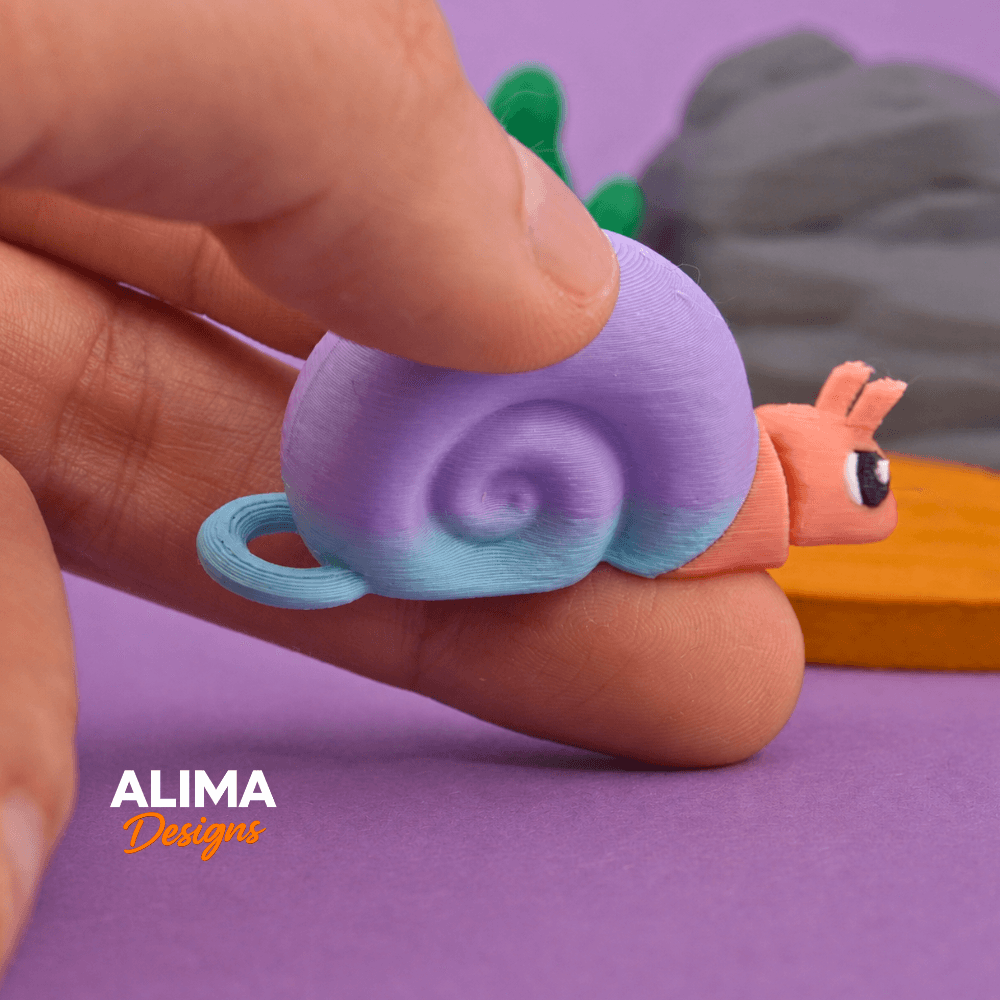 Tiny Ramshorn Snail with a Scene 3d model