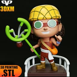 One Piece Usopp Chibi STL for 3D Printing ChibiSTL 3DXM 3d model
