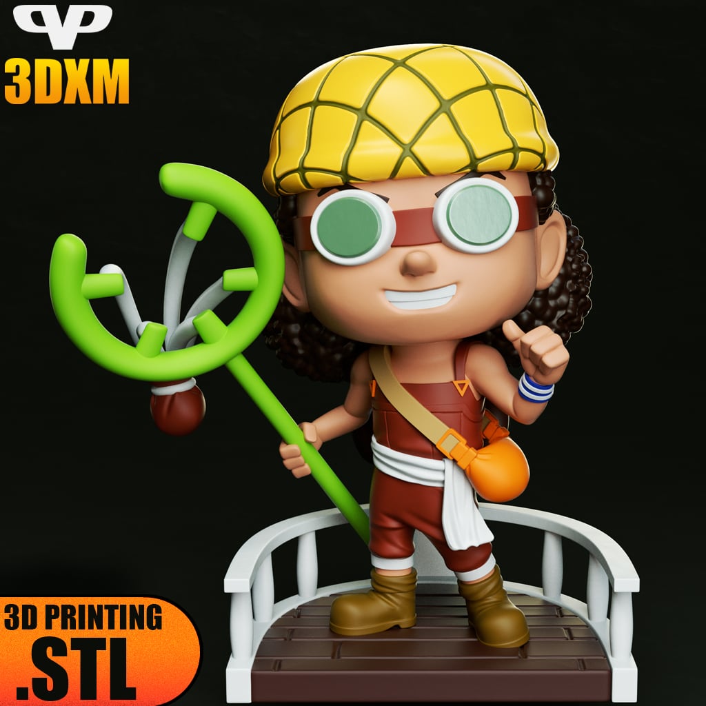 One Piece Usopp Chibi STL for 3D Printing ChibiSTL 3DXM 3d model