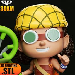 One Piece Usopp Chibi STL for 3D Printing ChibiSTL 3DXM 3d model