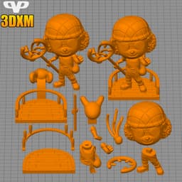 One Piece Usopp Chibi STL for 3D Printing ChibiSTL 3DXM 3d model