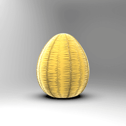 Ruffled Fabric Egg 3d model