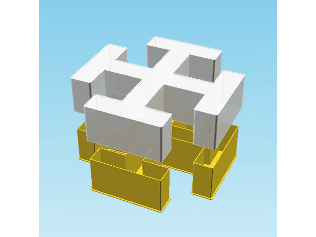 Cross potent, nestable box (v2) 3d model