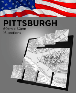 PITTSBURGH, Skyline 3d map 3d model
