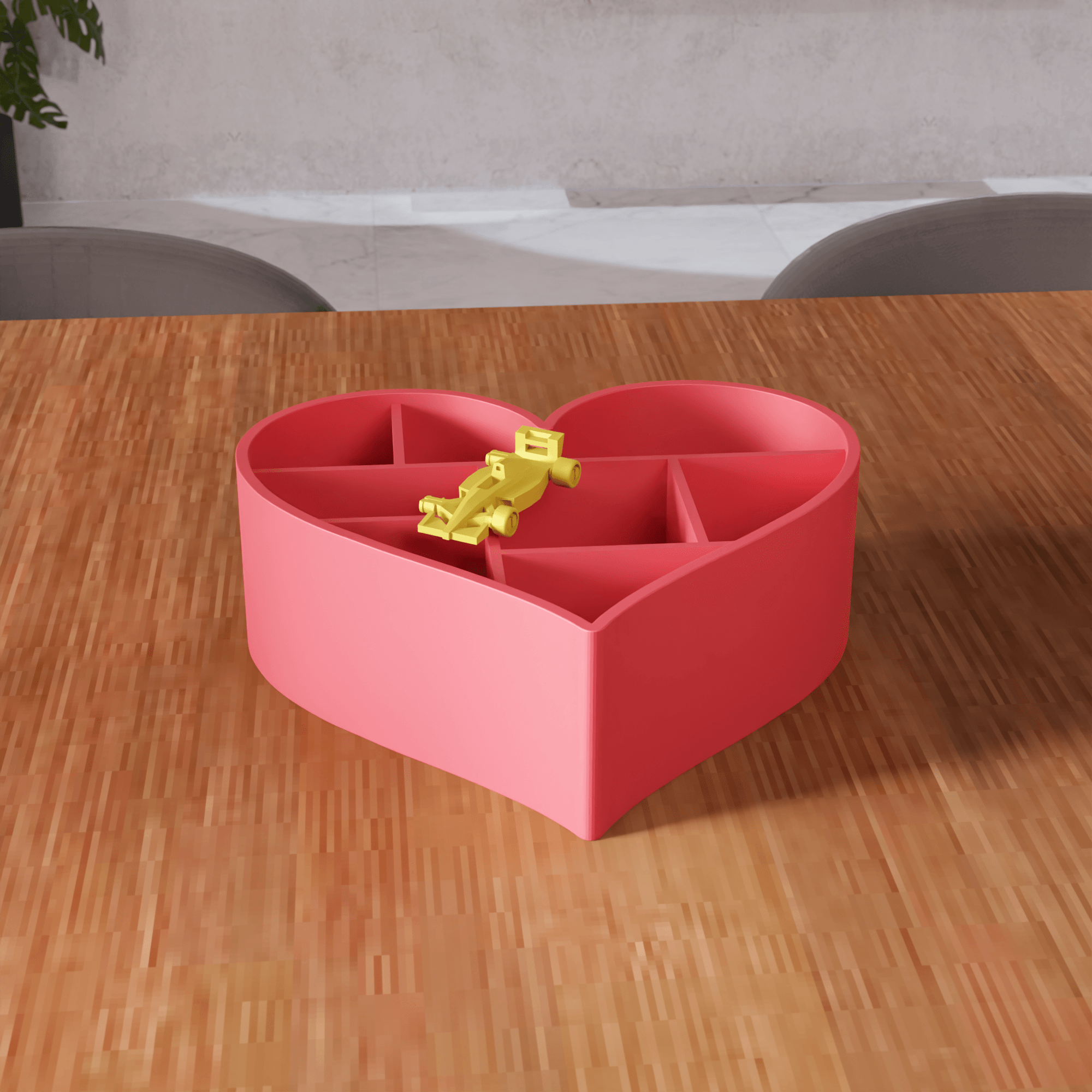 Heart Shaped Wall Storage Shelf Display 3d model