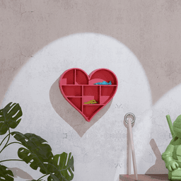 Heart Shaped Wall Storage Shelf Display 3d model