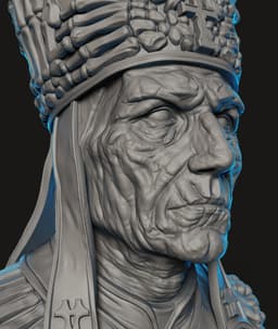 Bone Pope Bust STL | Dark Fantasy 3D Print | HighDetail 3d model