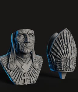 Bone Pope Bust STL | Dark Fantasy 3D Print | HighDetail 3d model