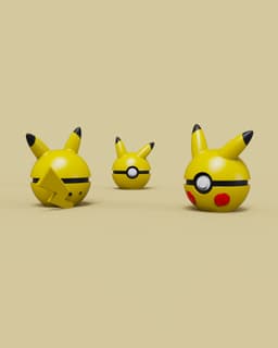 Pikachu Ball Fidget Clicker Keychain 3d model