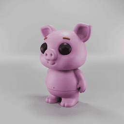 Flexy Pig Figurine + Keychain 3d model